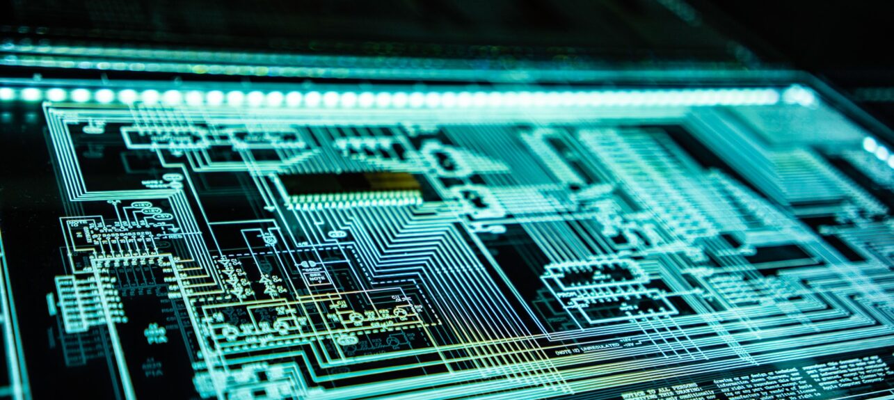 Computer chip inside a computer